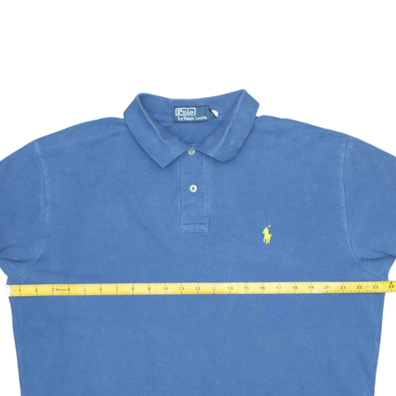 Ralph Lauren Men Blue Cotton Polo Shirt Size L Classic Fit Short Sleeve