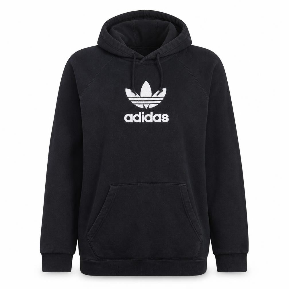 Adidas Women's Black Pullover Hoodie Medium Logo Print Casual