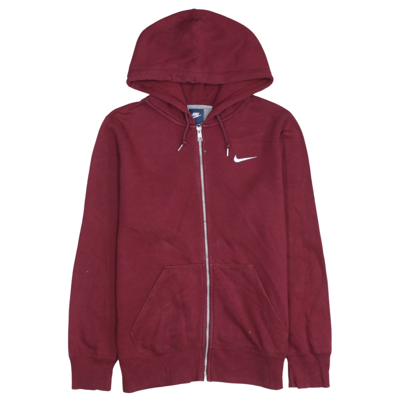 Nike Men Red Full Zip Hoodie S Fleece Lined Sportswear