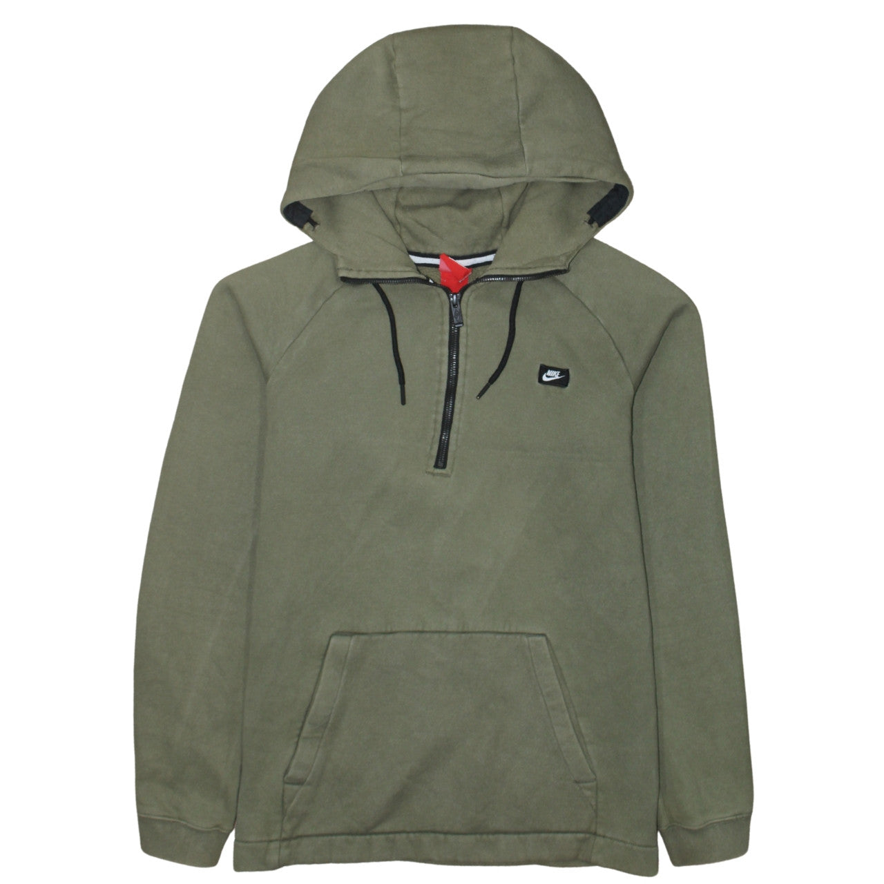 Nike Mens Green 1/4 Zip Hooded Sweatshirt M Regular Fit