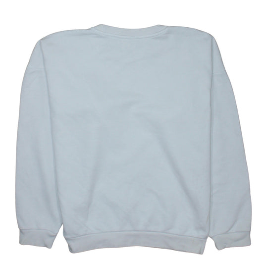 Adidas Womens White Relaxed Fit Crew Neck Logo Sweatshirt XS