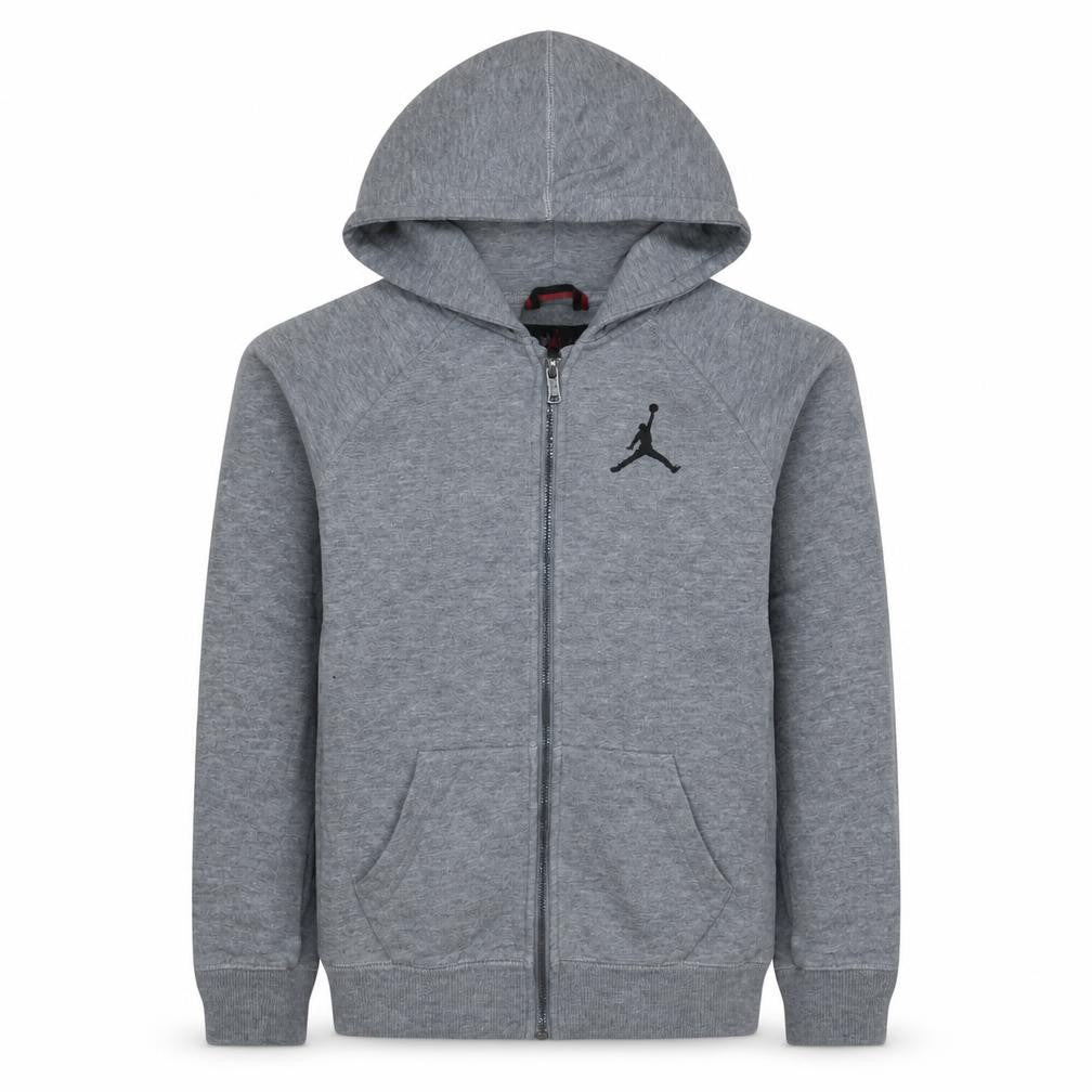 Jordan Boys Grey Full Zip Hoodie 12-13 Years Logo Hooded Sweatshirt