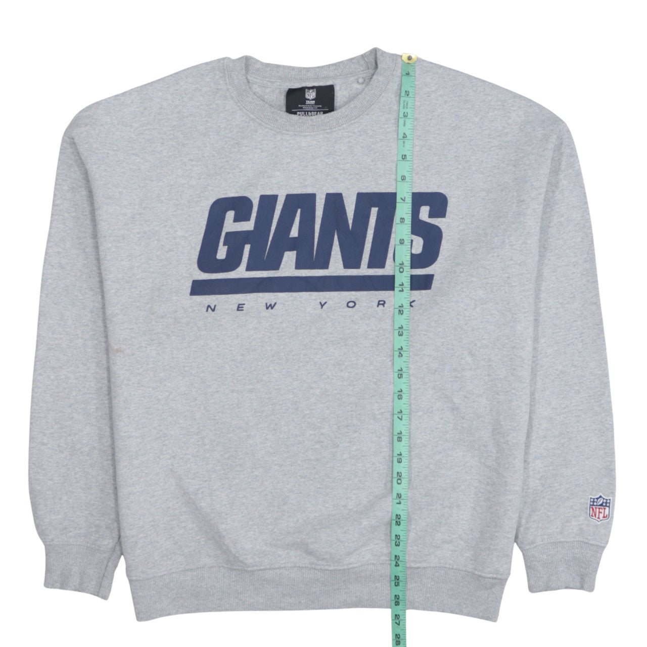 Pull&Bear Men Grey New York Giants Logo Crew Neck Sweatshirt L