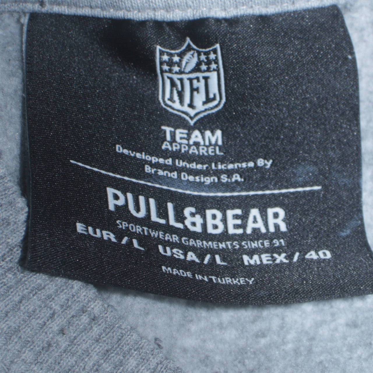 Pull&Bear Men Grey New York Giants Logo Crew Neck Sweatshirt L