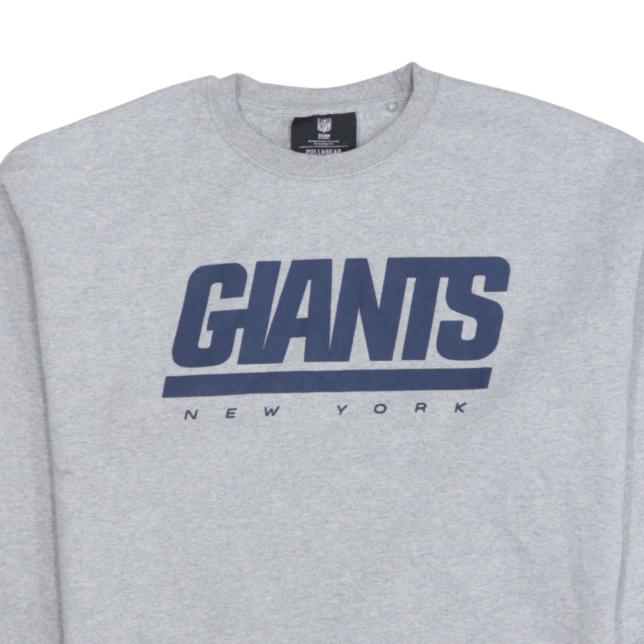 Pull&Bear Men Grey New York Giants Logo Crew Neck Sweatshirt L