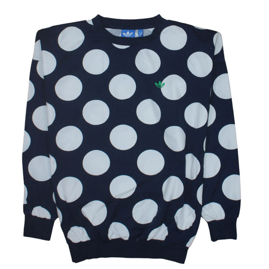adidas Men's Blue Polka Dot Crew Neck Sweatshirt Size M