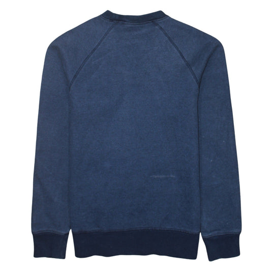 Adidas Men Blue Crew Neck Logo Sweatshirt Size S