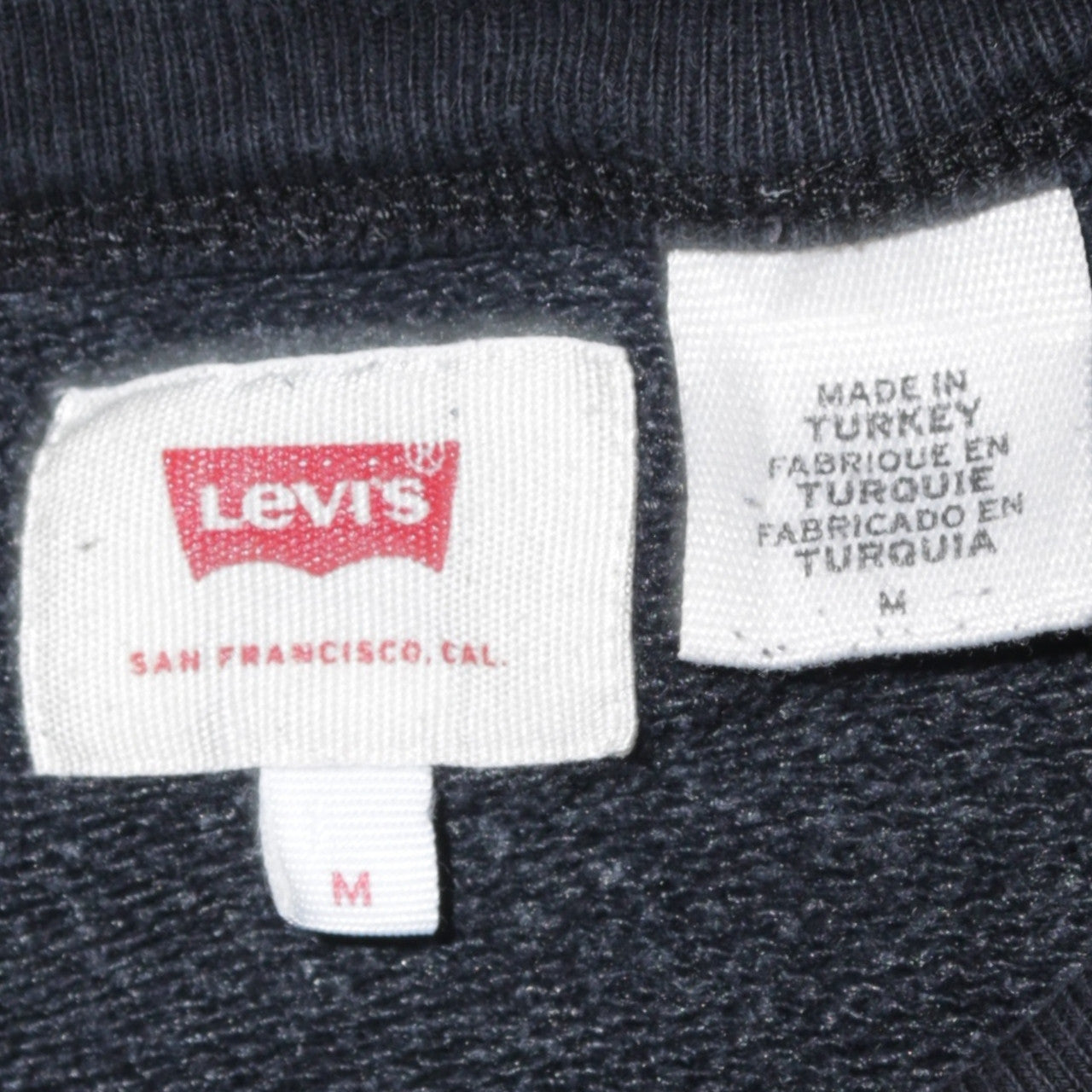 Levi's Men's Black Logo Crew Neck Sweatshirt Size M Regular Fit