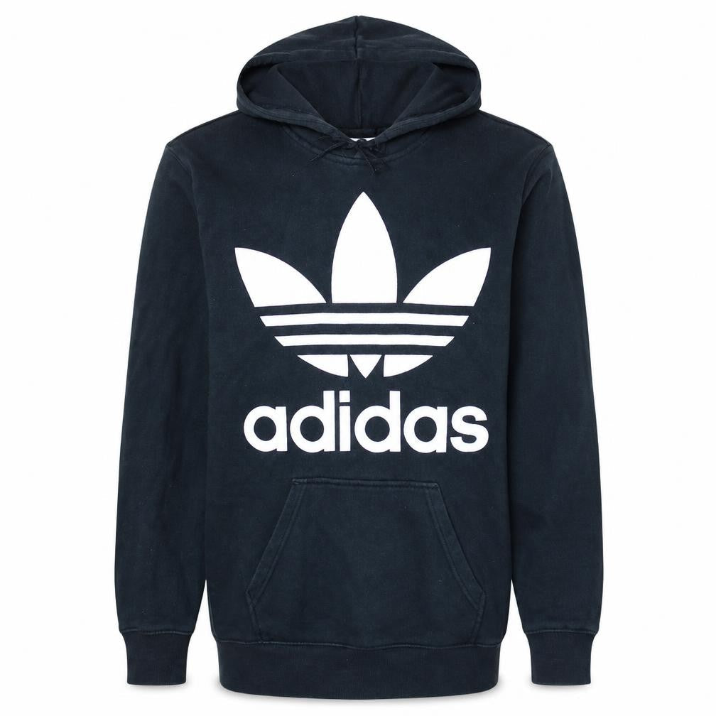 adidas Men's Black Pullover Hoodie M Logo Fleece Sweatshirt