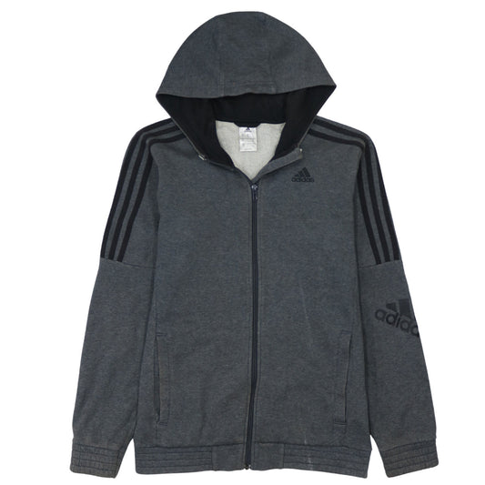 adidas Men's Grey Full Zip Hoodie Small Sportswear Jacket