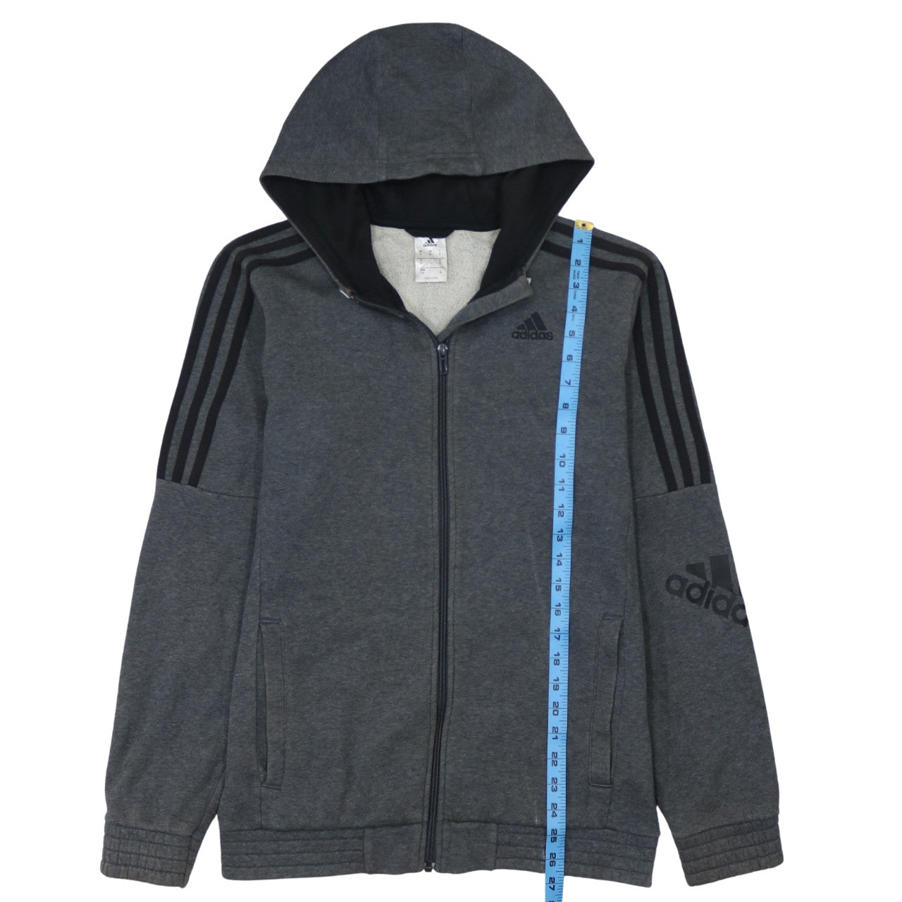 adidas Men's Grey Full Zip Hoodie Small Sportswear Jacket