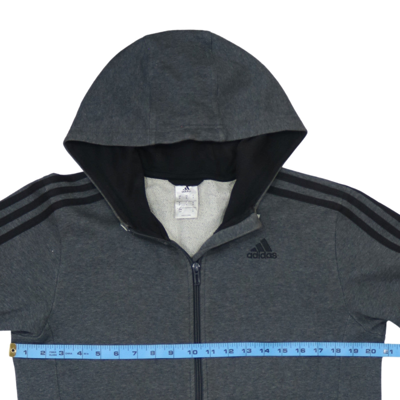 adidas Men's Grey Full Zip Hoodie Small Sportswear Jacket