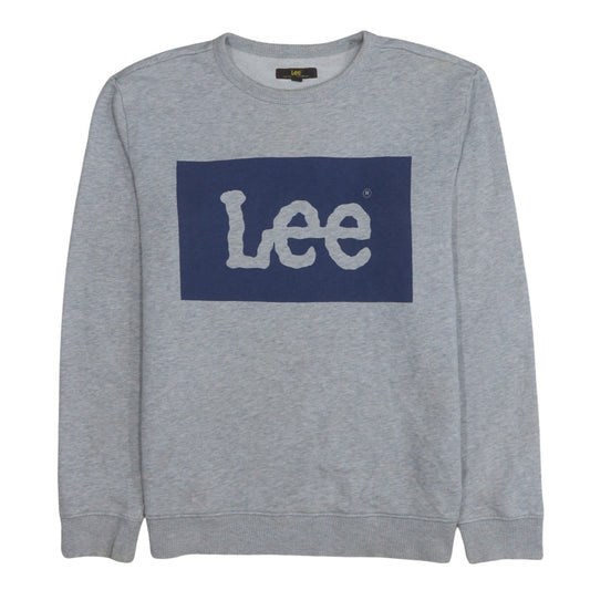 Lee Mens Grey Crew Neck Logo Sweatshirt Size L Regular Fit