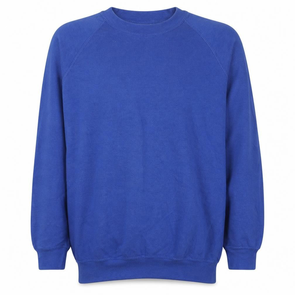 Russell Men's Blue Crew Neck Fleece Sweatshirt Medium Pullover