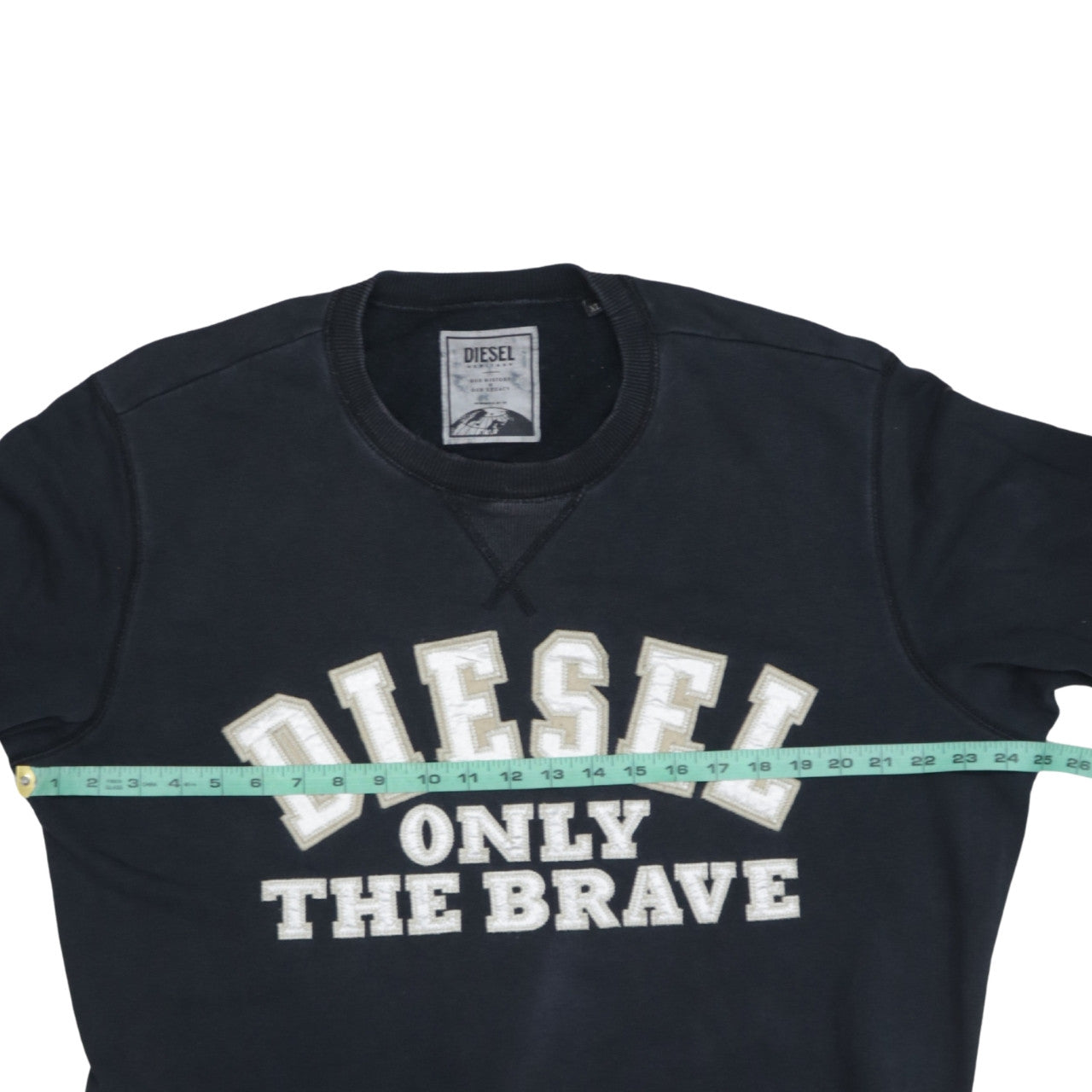Diesel Mens Black Embroidered Logo Crew Neck Sweatshirt L