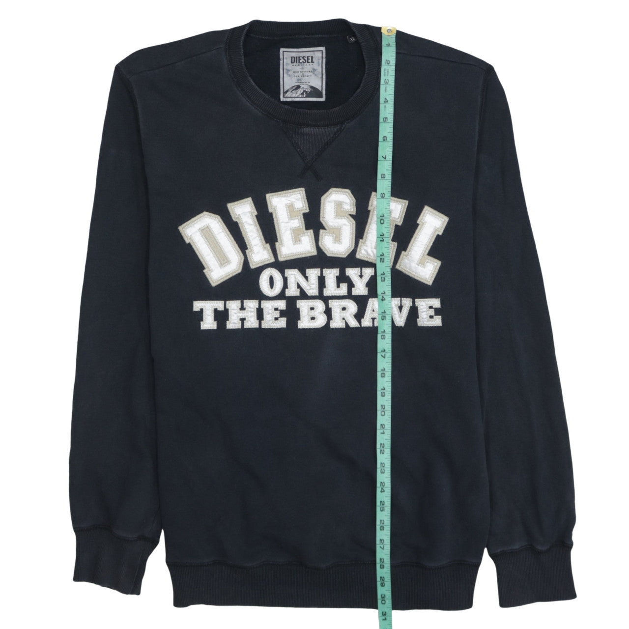 Diesel Mens Black Embroidered Logo Crew Neck Sweatshirt L