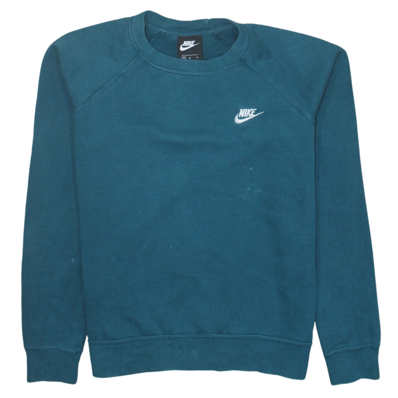 Nike Men's Blue Embroidered Logo Crew Neck Pullover Sweatshirt M