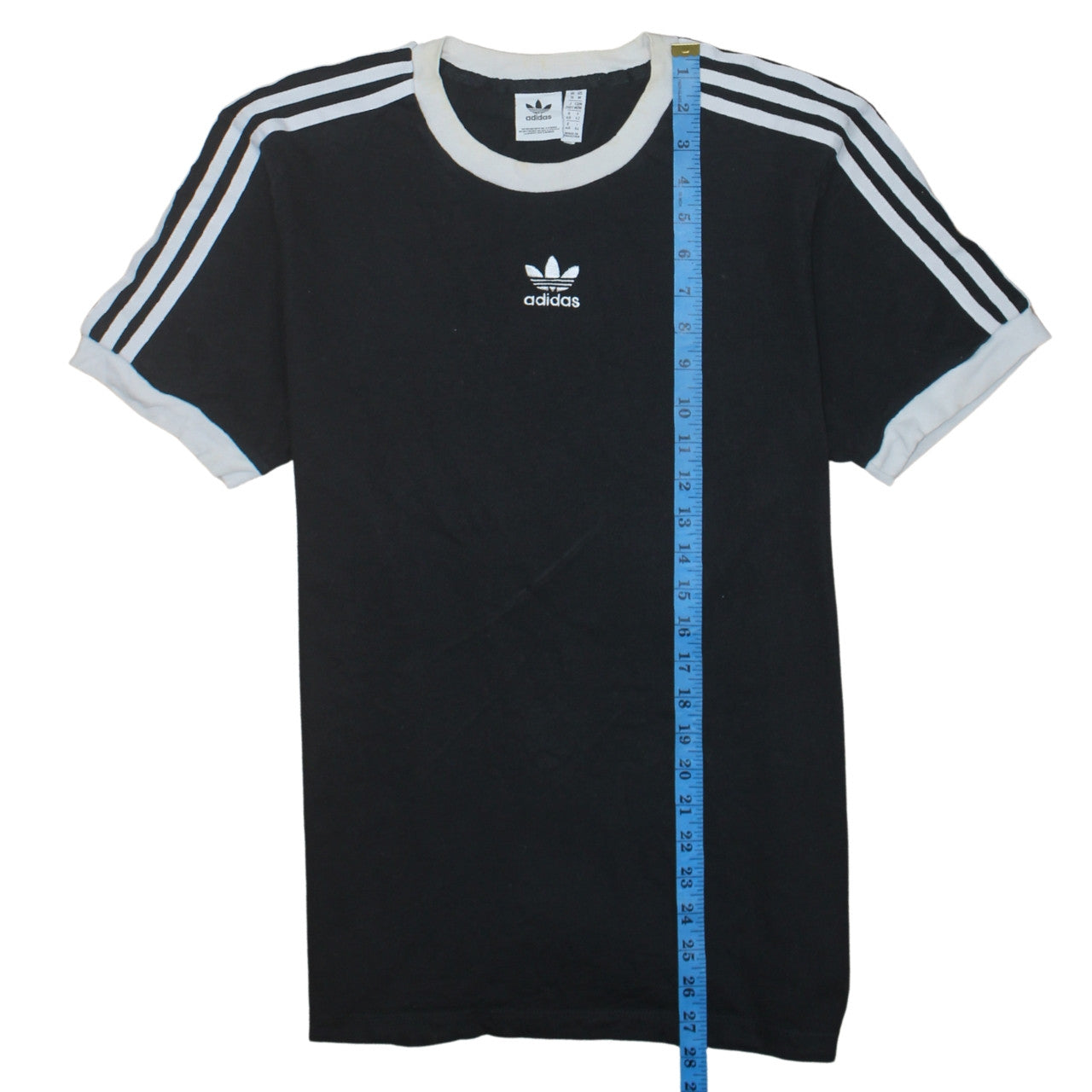 Adidas Women’s Black 3-Stripes Ringer T-Shirt Size 14