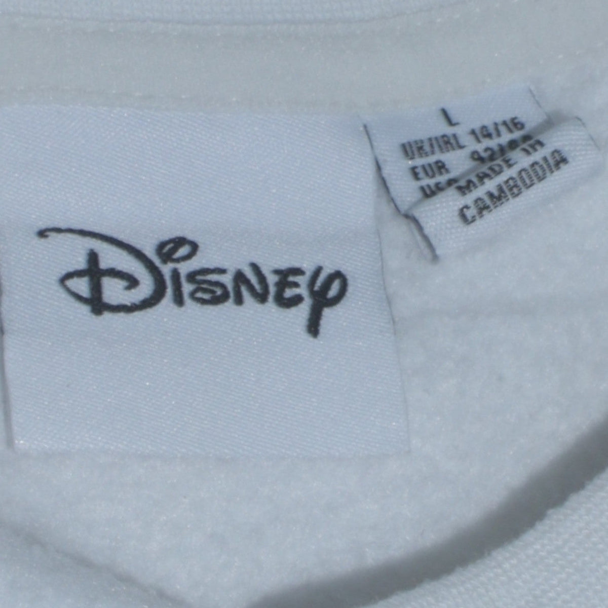 Disney Womens White Mickey Mouse Pullover Sweatshirt Size L 14/16