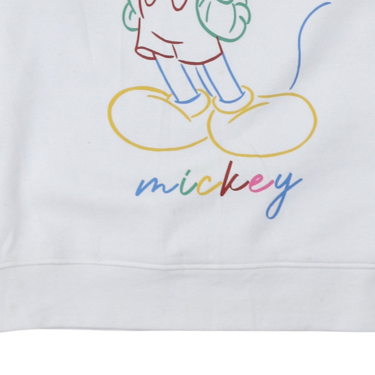 Disney Womens White Mickey Mouse Pullover Sweatshirt Size L 14/16
