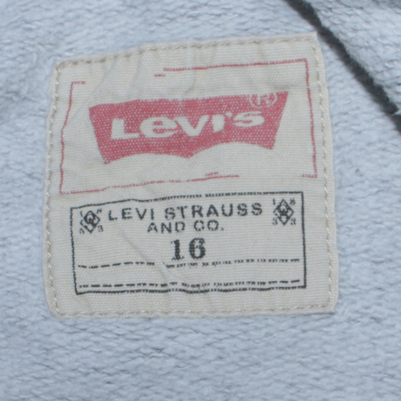 Levi's Women's Grey Logo Crew Neck Pullover Sweatshirt Size 16