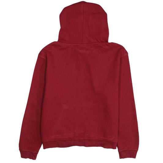 Tommy Jeans Men's Red Pullover Hoodie Size M Classic Logo Cotton Blend