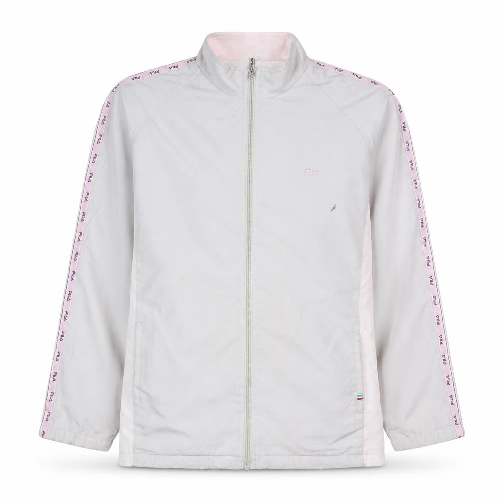 Fila Women White Full Zip Lightweight Sports Jacket Size L