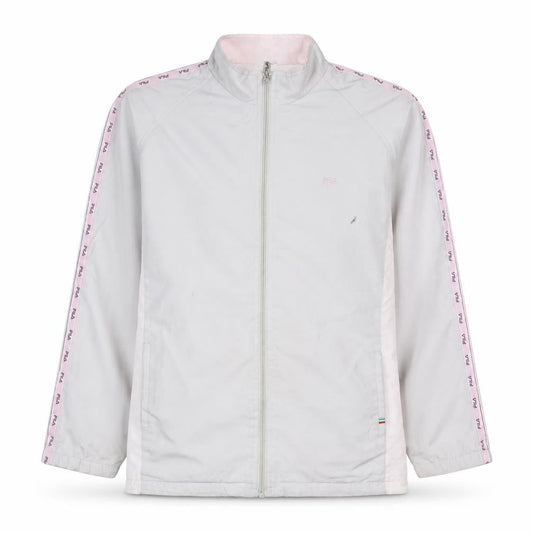 Fila Women White Full Zip Lightweight Sports Jacket Size L