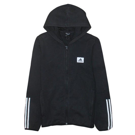 adidas Mens Black Full Zip Hoodie Medium Lightweight Sportswear