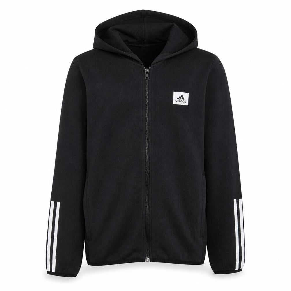 adidas Mens Black Full Zip Hoodie Medium Lightweight Sportswear