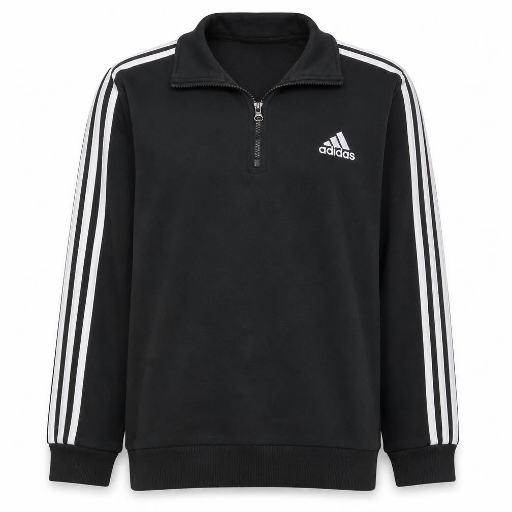 Front view of Adidas Women Black XL 1/4 Zip Sweatshirt jumper Hoodies Top
