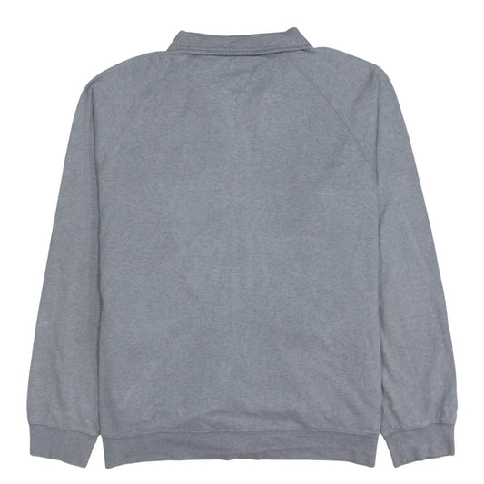 Tommy Hilfiger Men's Grey Full Zip Sweatshirt L Logo Striped Cotton