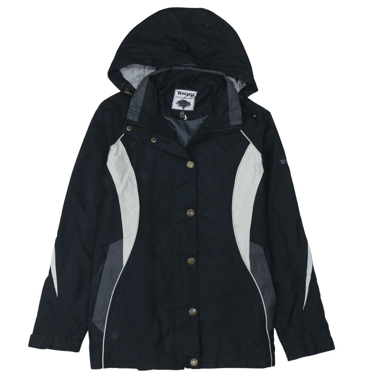 Toggi Womens Black Waterproof Hooded Rain Jacket Size 12