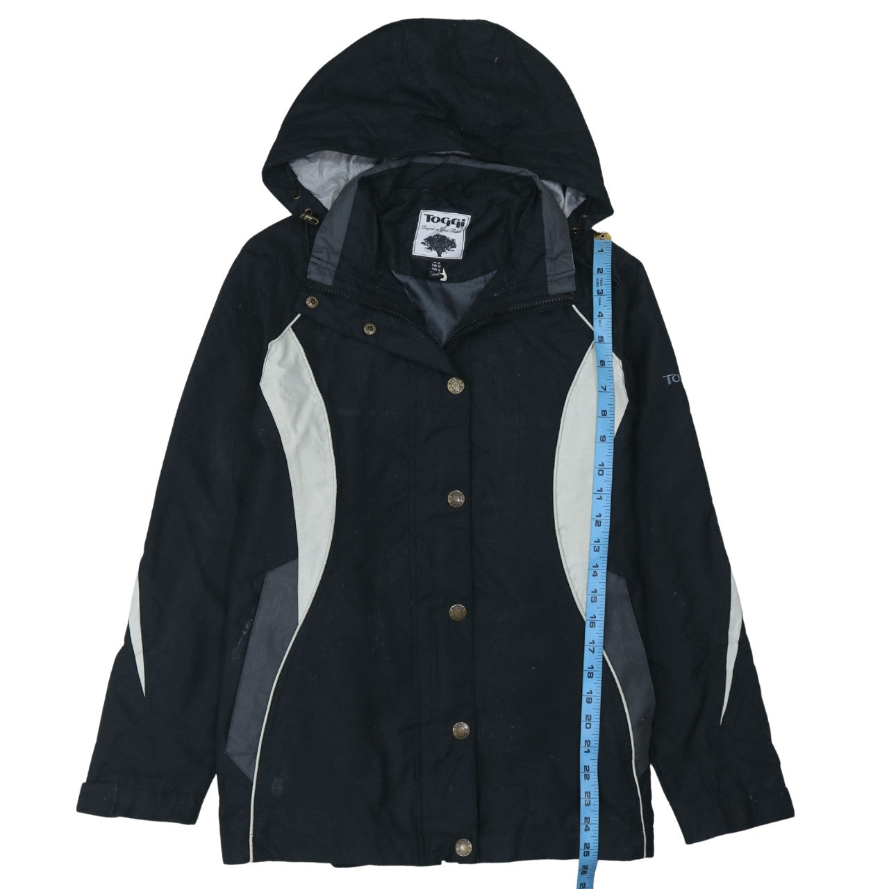 Toggi Womens Black Waterproof Hooded Rain Jacket Size 12