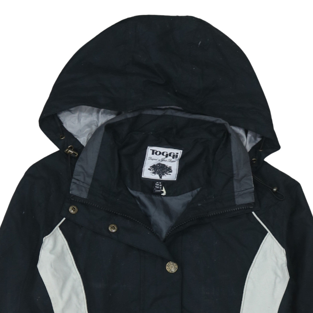 Toggi Womens Black Waterproof Hooded Rain Jacket Size 12
