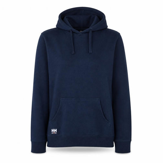 Helly Hansen Workwear Navy Blue Cotton Pullover Hoodie Womens L
