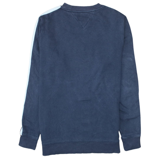 Tommy Jeans Men's Blue Logo Stripe Crew Neck Sweatshirt M