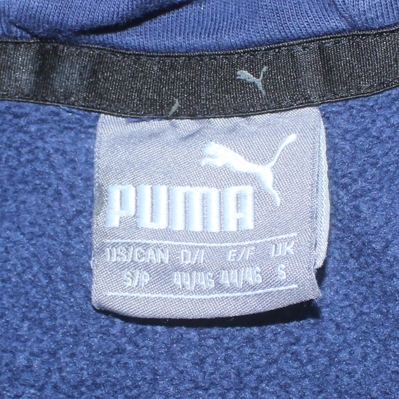 Puma Men's Blue Pullover Hoodie Small Logo Fleece Sweatshirt