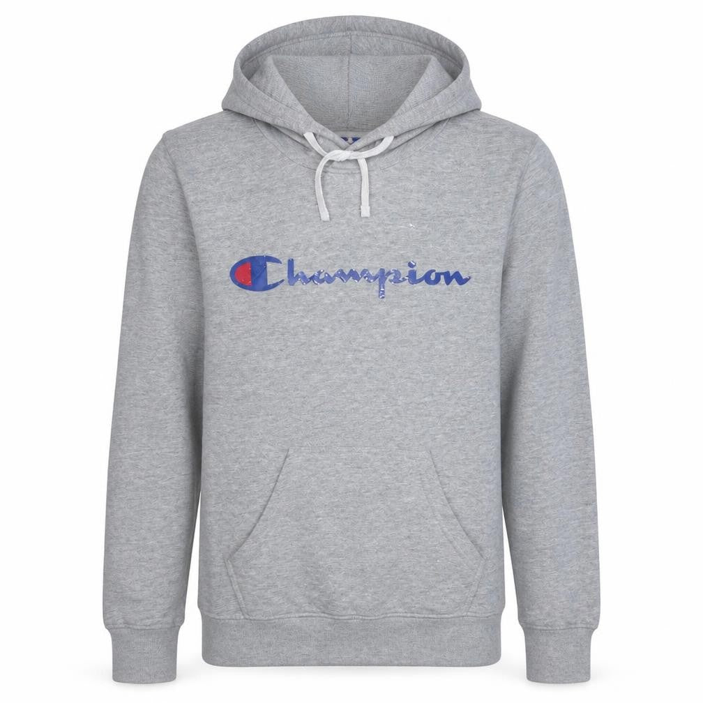 Champion Men's Grey XS Pullover Hoodie with Logo Print