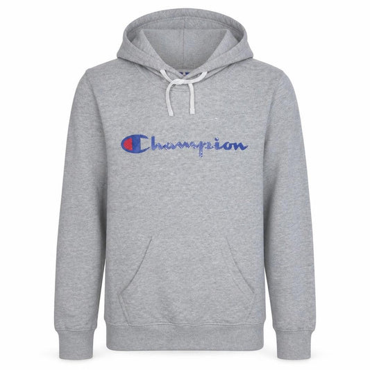 Champion Men's Grey XS Pullover Hoodie with Logo Print