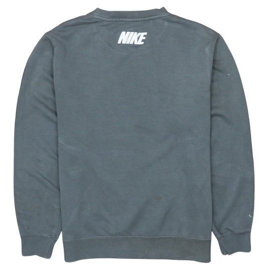 Nike Men's Grey Logo Crew Neck Sweatshirt Size M