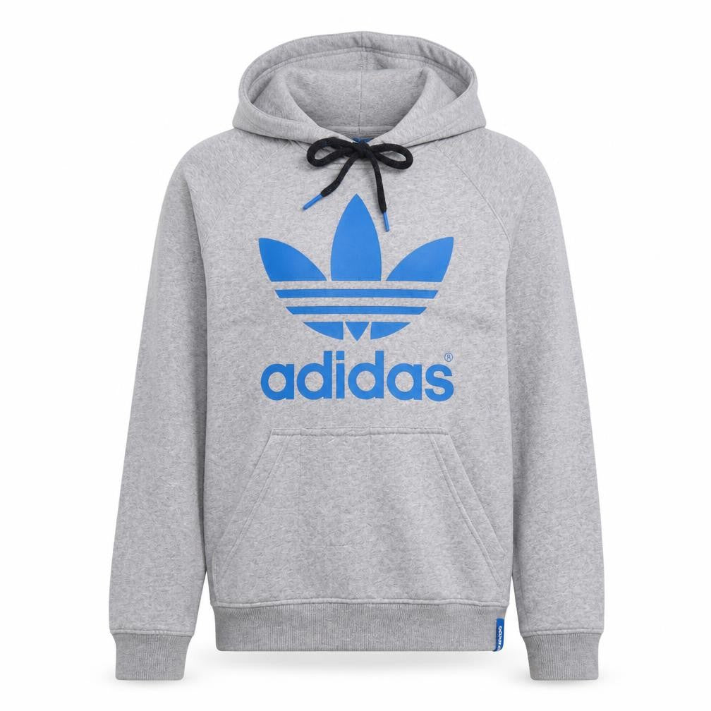 adidas Men's Grey Pullover Hoodie Medium Graphic Sportswear