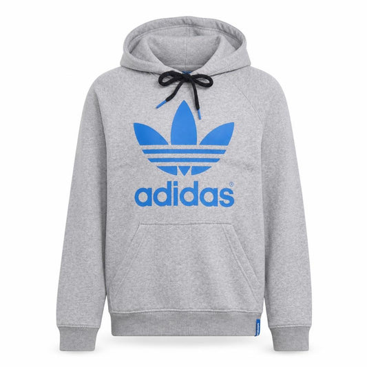 adidas Men's Grey Pullover Hoodie Medium Graphic Sportswear