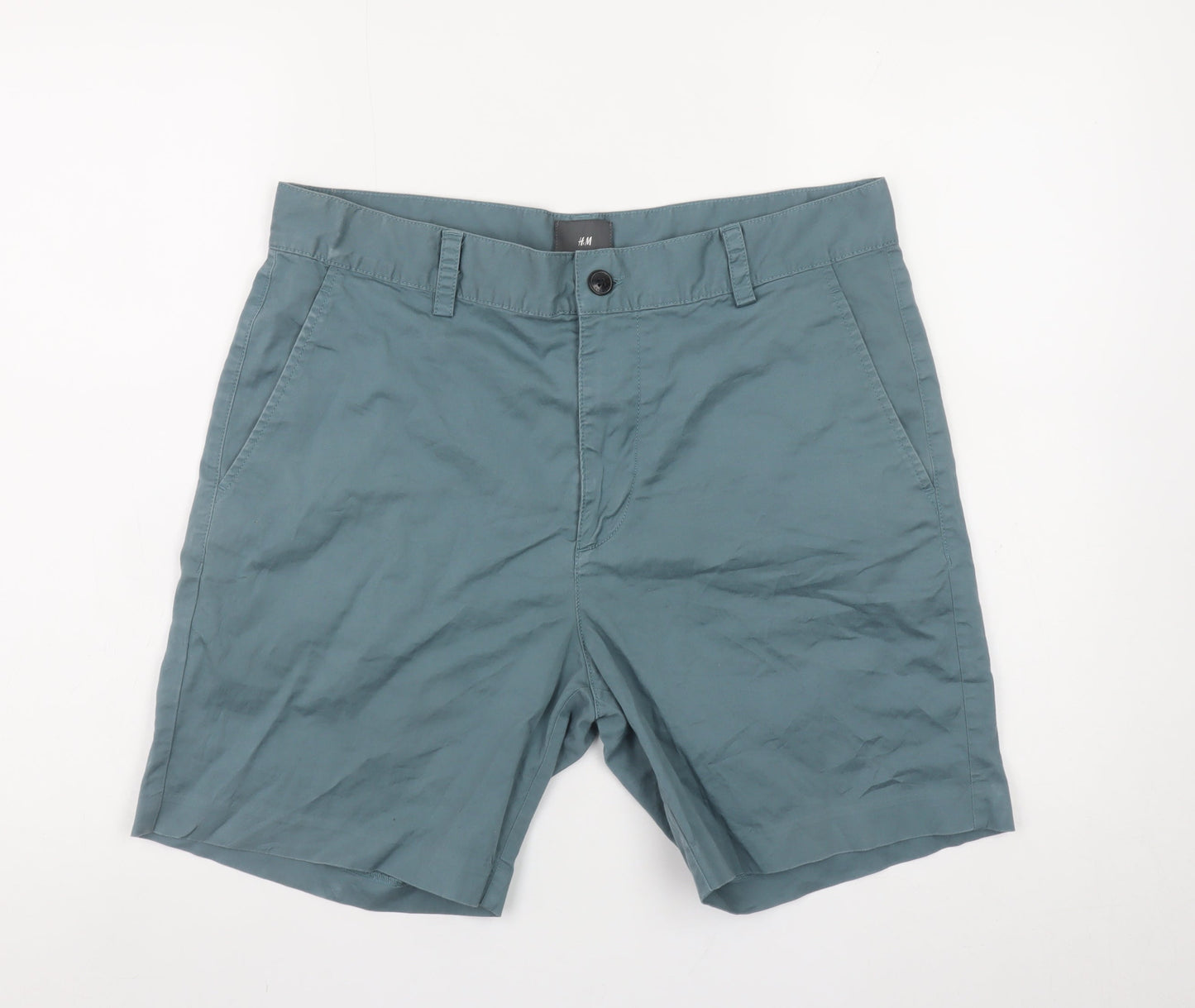 H&M Men's Green Regular Fit Chino Shorts Size 33