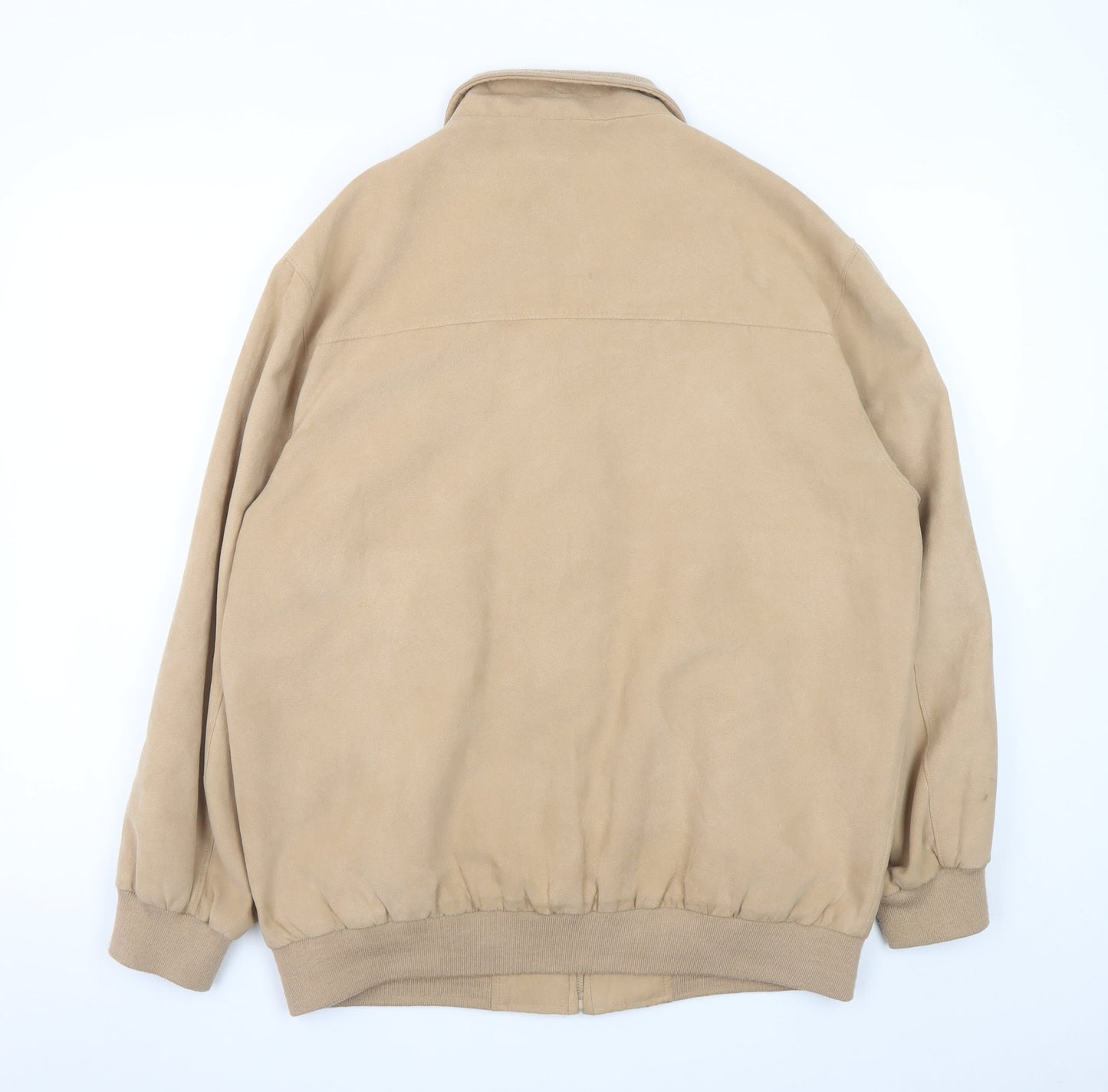 Greenwoods Mens Beige Bomber Jacket M Polyester Full Zip Casual