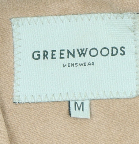 Greenwoods Mens Beige Bomber Jacket M Polyester Full Zip Casual