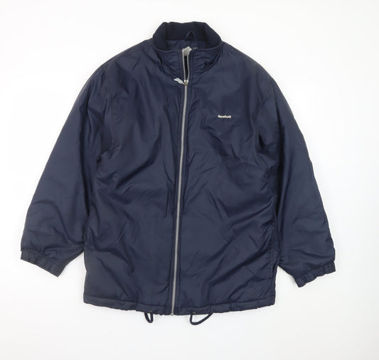 Reebok Essentials Blue Teen 164cm Puffer Jacket Full Zip Lined