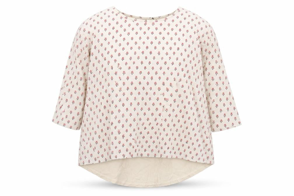 FatFace Womens Ivory Floral 3/4 Sleeve Tunic Blouse Size 14