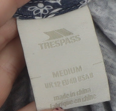 Trespass Women's Blue Floral Short Sleeve Viscose T-Shirt Size 12