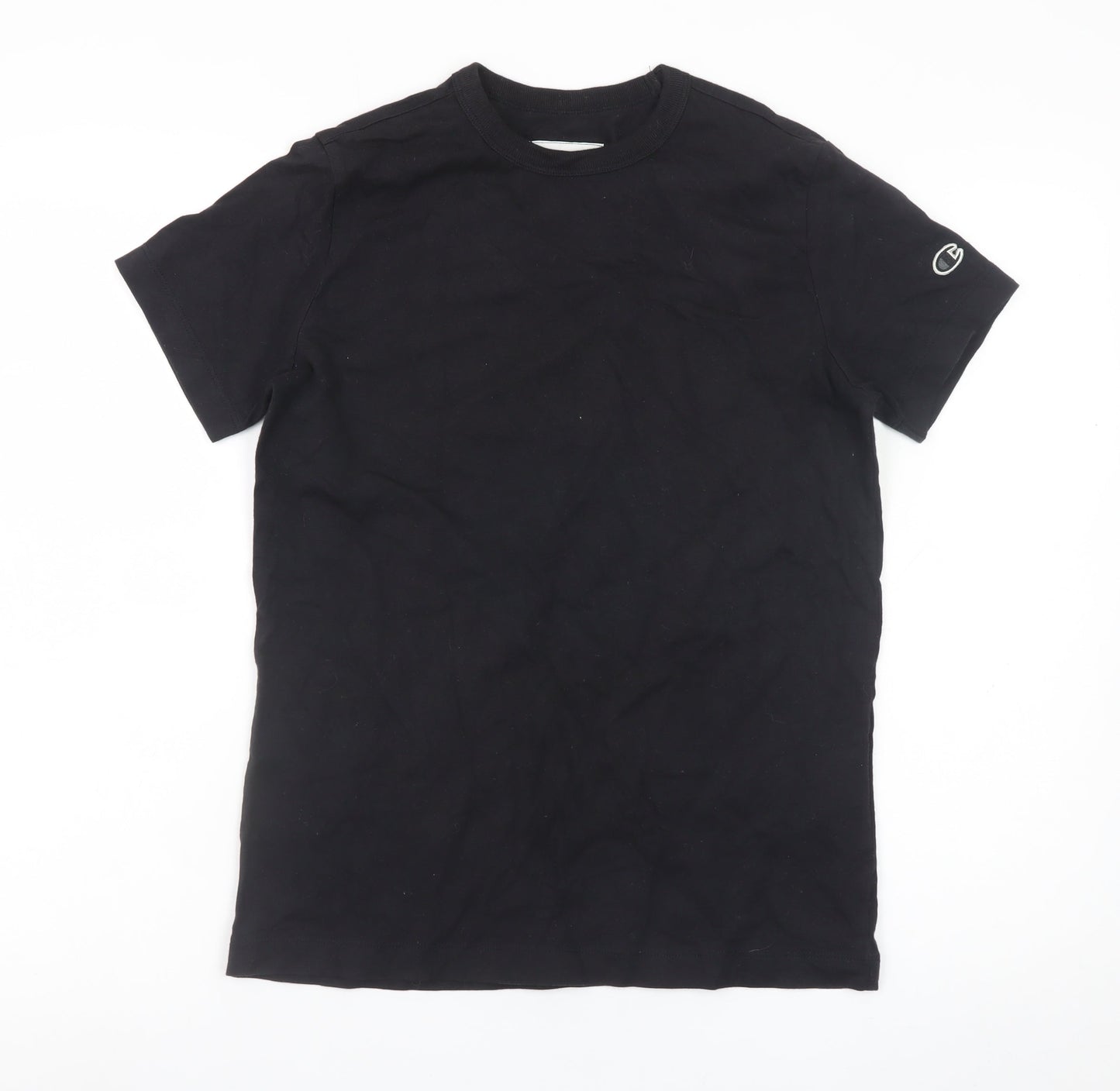 Champion Men's Black Cotton Short Sleeve Crew Neck T-Shirt Size S